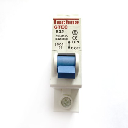 Techna GTEC B32 32A 32 Amp MCB Circuit Breaker Type B